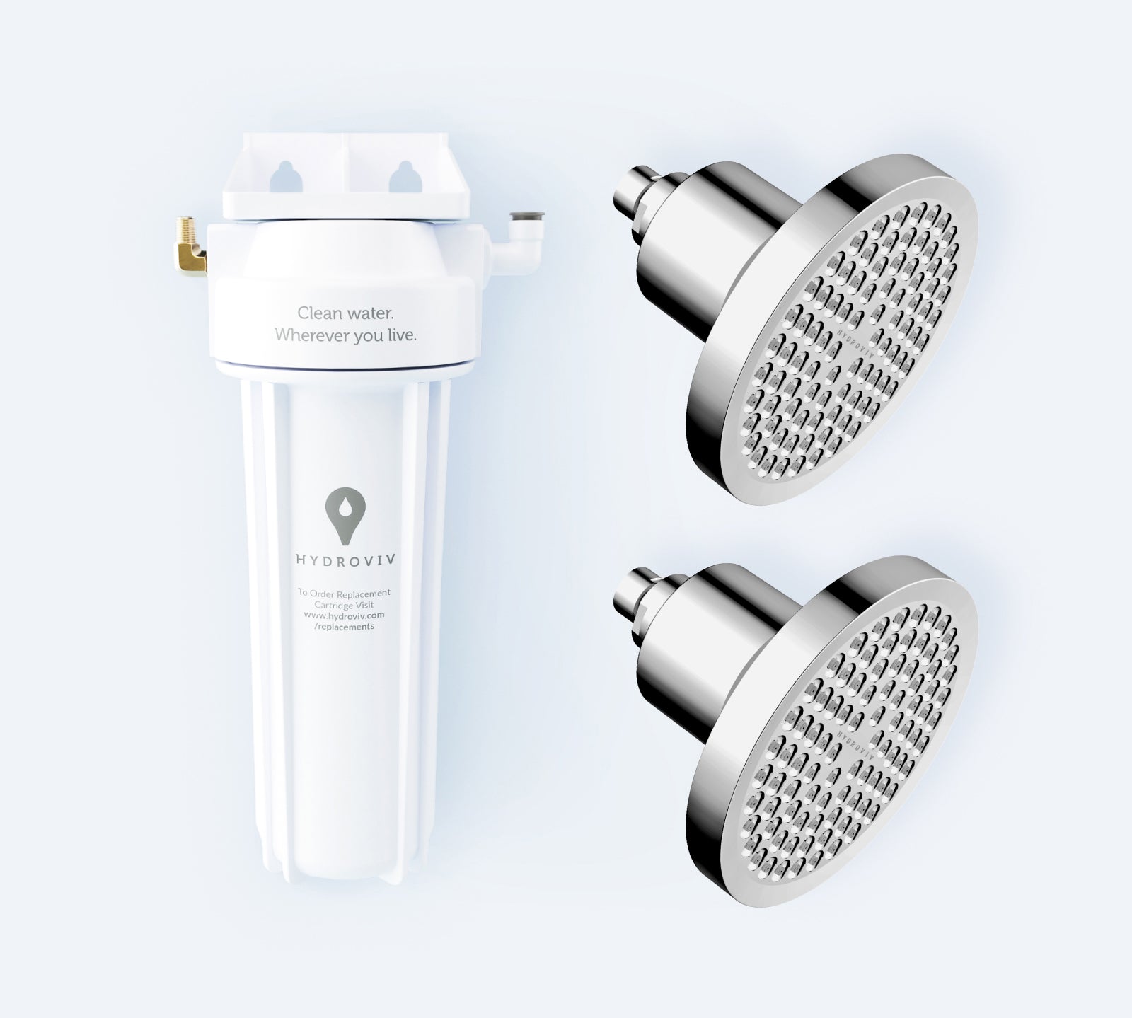 Hydroviv Faucet & Two Filtered Showerhead Bundle