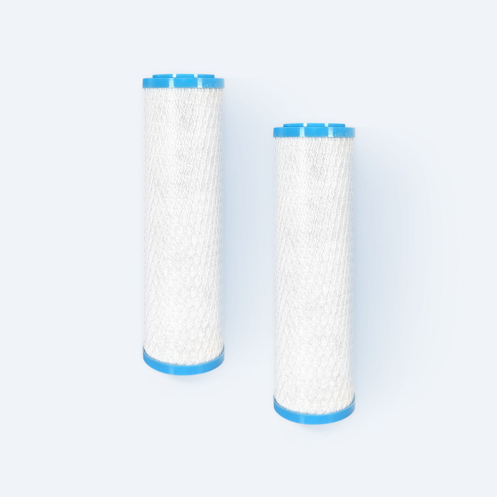 Photo of two Hydroviv Drinking Water Filter Refills on light grey background