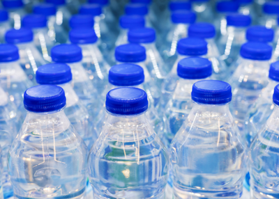 Pile of plastic water bottles