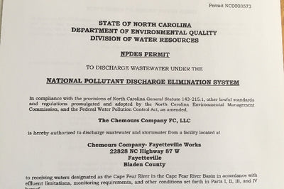 Environmental Quality Division NPDES permit in North Carolina