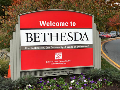 Image of welcome sign for Bethesda, MD