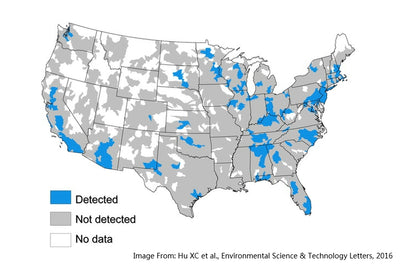 Perfluoroalkyl And Polyfluoroalkyl Substances (PFASs) in map of USA