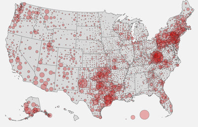 Map of water violations in the U.S. from the Natural Resources Defense Council