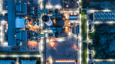 Industrial factory at night