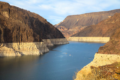 Water valley with stark water lines depicting increased water usage