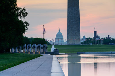 Washington, DC with view of National Monument and Capitol building