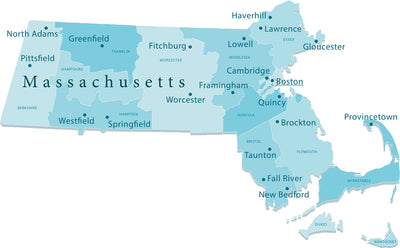 map of Massachusetts counties 