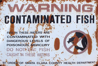 Warning sign for contaminated fish